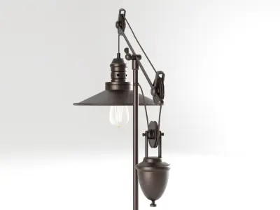  Black Pulley Table Lamp 3D Model 3D model