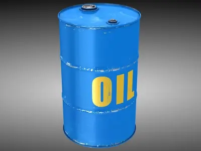 Oil Barrel Low-poly 3D model