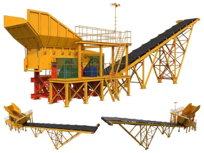 Stone Crusher Folding Machine 3D model