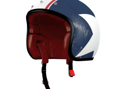Helmet motorcycle with stars and stripes 3D model