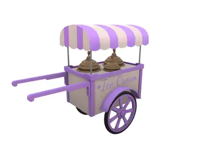 Ice Cream Cart Low-poly 3D model