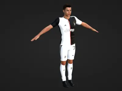 Cristiano Ronaldo - Juventus Low-poly 3D model