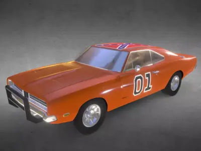 Dodge Charger General Lee Low-poly 3D model