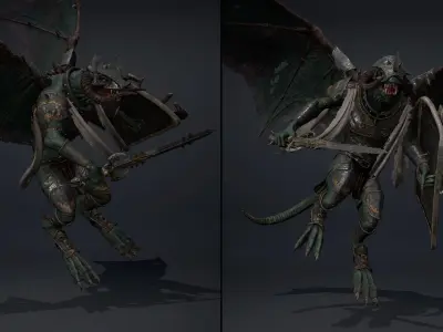 Ghost Swordman ArmWing Low-poly 3D model