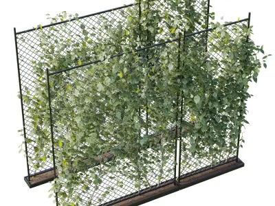 Ivy on Fence 04 Low-poly 3D model