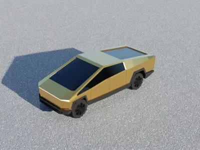 Golden cyber truck 3D model