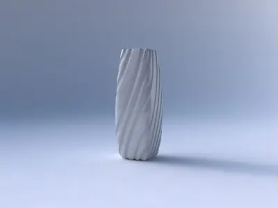 Vase rectangle with twisted smooth ribbons  3D print model
