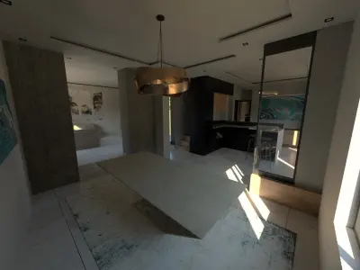Modern house loft interior 3D model 3D model