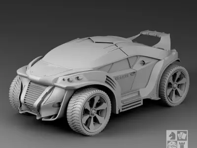 Futuristic Car 3D print model