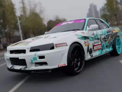 nissan skyline GTR Low-poly 3D model