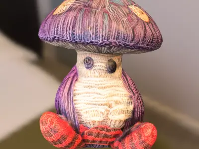  Mushroom Creature Plush Low-poly 3D model