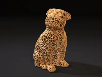 Dog Voronoi 3D print model