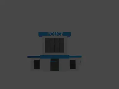 Police station Low-poly 3D model