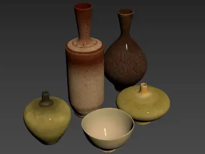 Ceramic Vases Set 1 by Berndt Friberg 3D model