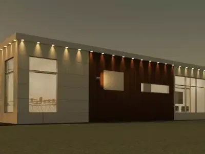 Single Level  Modular Office Building 3D model