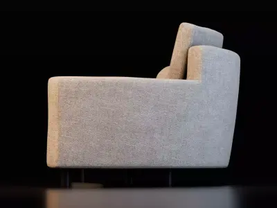 Curved Modern Sofa Low-poly 3D model