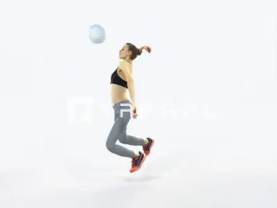 Beauty 17C Jumping Smashing Jumping Sports Woman Low-poly 3D model