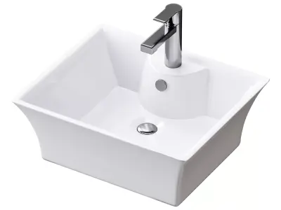 Square Countertop Vessel Bathroom Sink 3D model