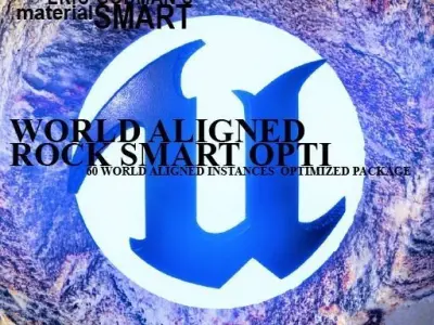 Optimized Rock World Aligned Materials 3D model