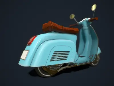 Vespa scooter Low-poly 3D model
