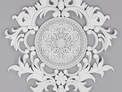 Ornament 1 ornate gold medallion 3D model