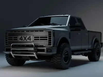 Ironclad V8  Tactical 4x4 Pickup Low-poly 3D model