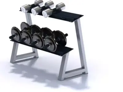 Dumbbell Rack With Dumbbells 3D model