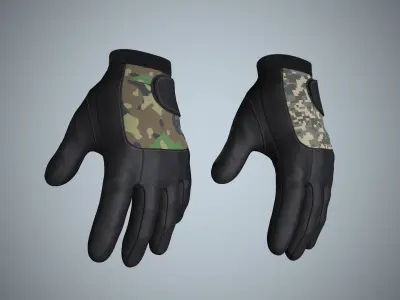 Gloves 01 Military Low-poly 3D model
