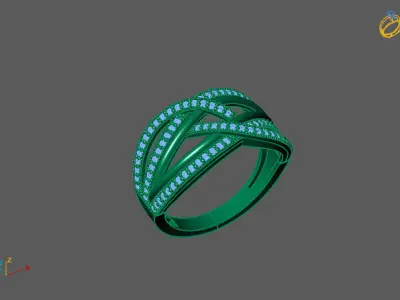 STL 3DM Print Ready Women Diamond Ring Lightweight Printable  3D print model 176