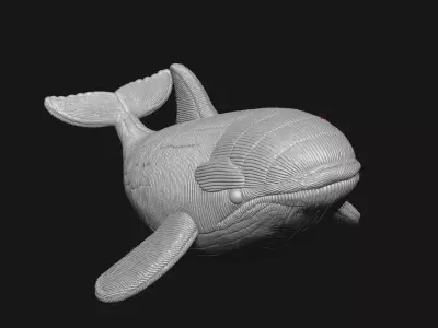 Orca sculpture 3D print model