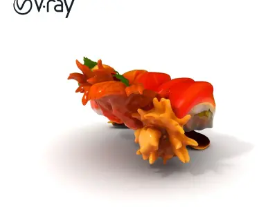 Gourmet Sushi Plate D Model Pack Low-poly 3D model