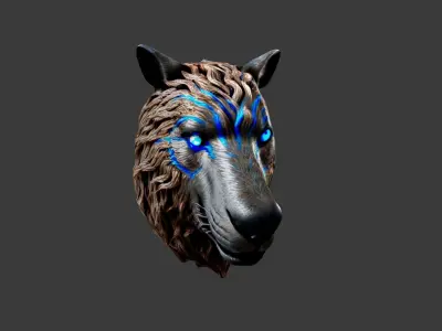 Animal Head Low-poly 3D model