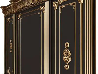 Boiserie Classic Panels and Decorative Crafts Wood 02 Low-poly 3D model