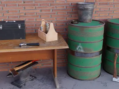 Tools Pack - 30 Textured Assets Low-poly 3D model