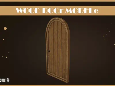 Wooden Door Pack  Low-poly 3D model