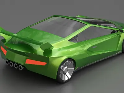 self-made racing car model 3D model
