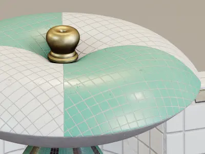 Octagonal mosaic fountain 3D model