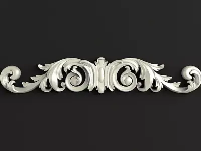 Carved decor horizontal 3D model