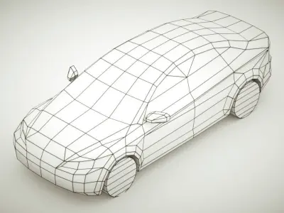 Generic Sedan v2 Low-poly 3D model