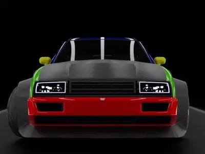 Volkswagen Corrado Rigged Low-poly 3D model