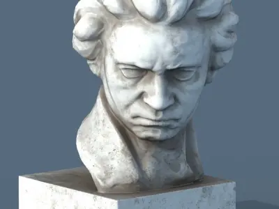 Beethoven Bust PBR Low-poly 3D model