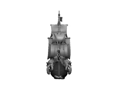 pirate ship and octopus pendant 3D print model