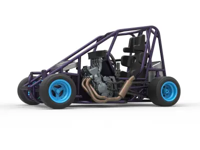 Pavement 600 Micro sprint car Base Scale 1 to 25 3D print model