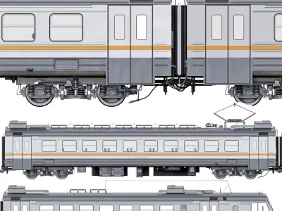 Passenger Train ED4M 3D model