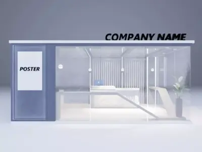 booth design exhibition 3 Low-poly 3D model