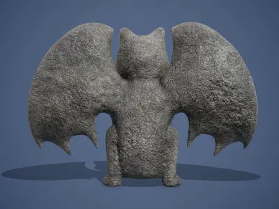 Gargoyle 3D Model statue of bat Free low-poly 3D model