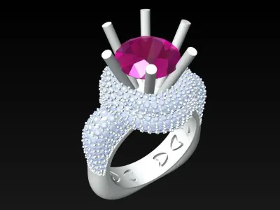 Diamond Ring - Womens Rings -  N229307 3D print model