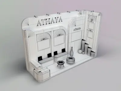 exhibition stand 12 sqm Low-poly 3D model