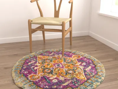 Round Rug Set 165 3D model