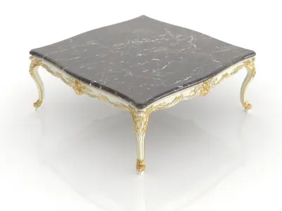 Traditional square coffee table by Modenese 3D model